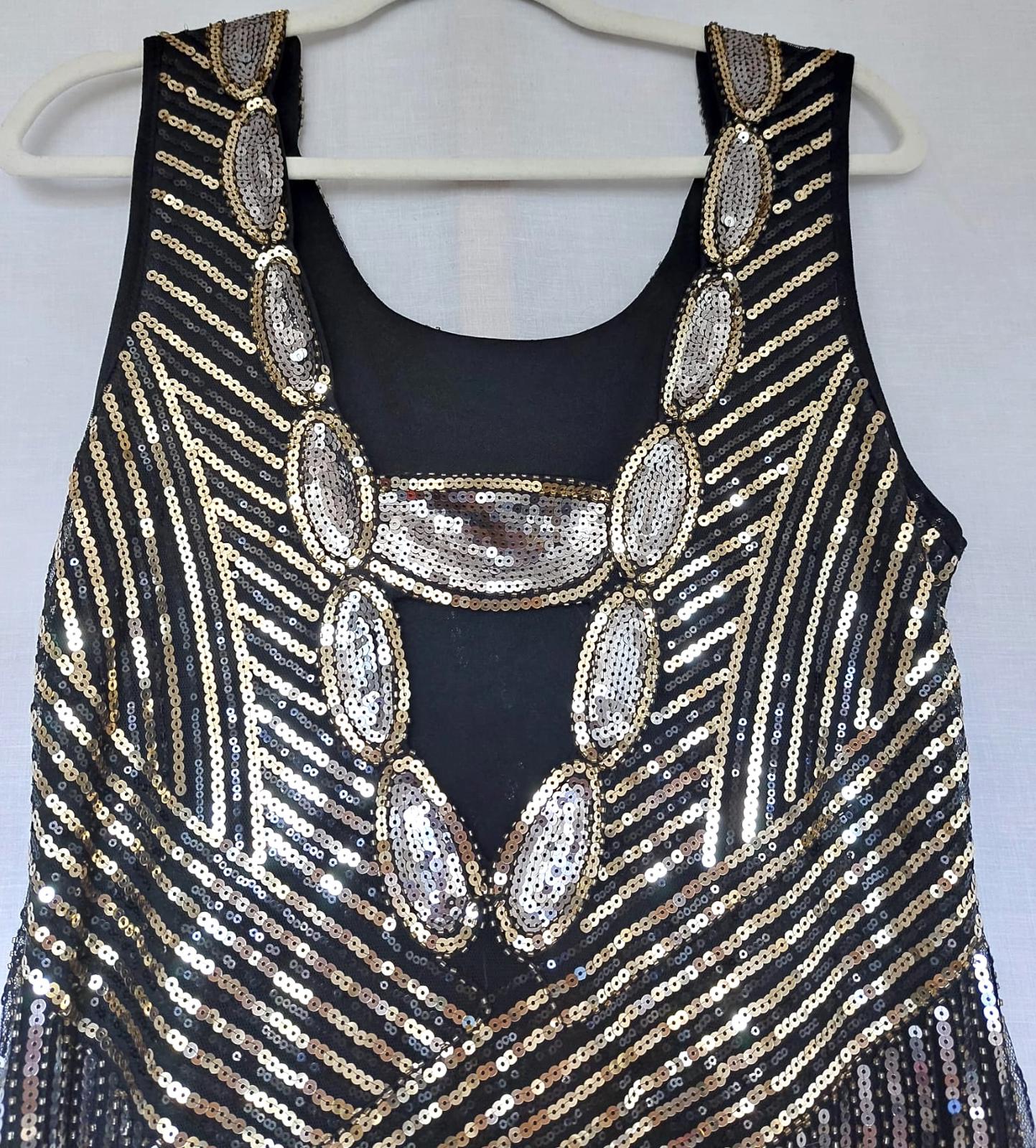 Evening Dress Medium Gold & Silver Sequins Charleston Style Beautiful BNWOT