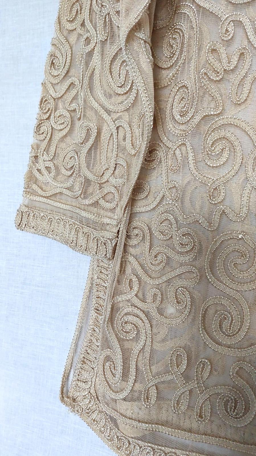 YEN Evening Jacket L/XL Champagne Soutache Embroidery Frog Fastenings BNWOT