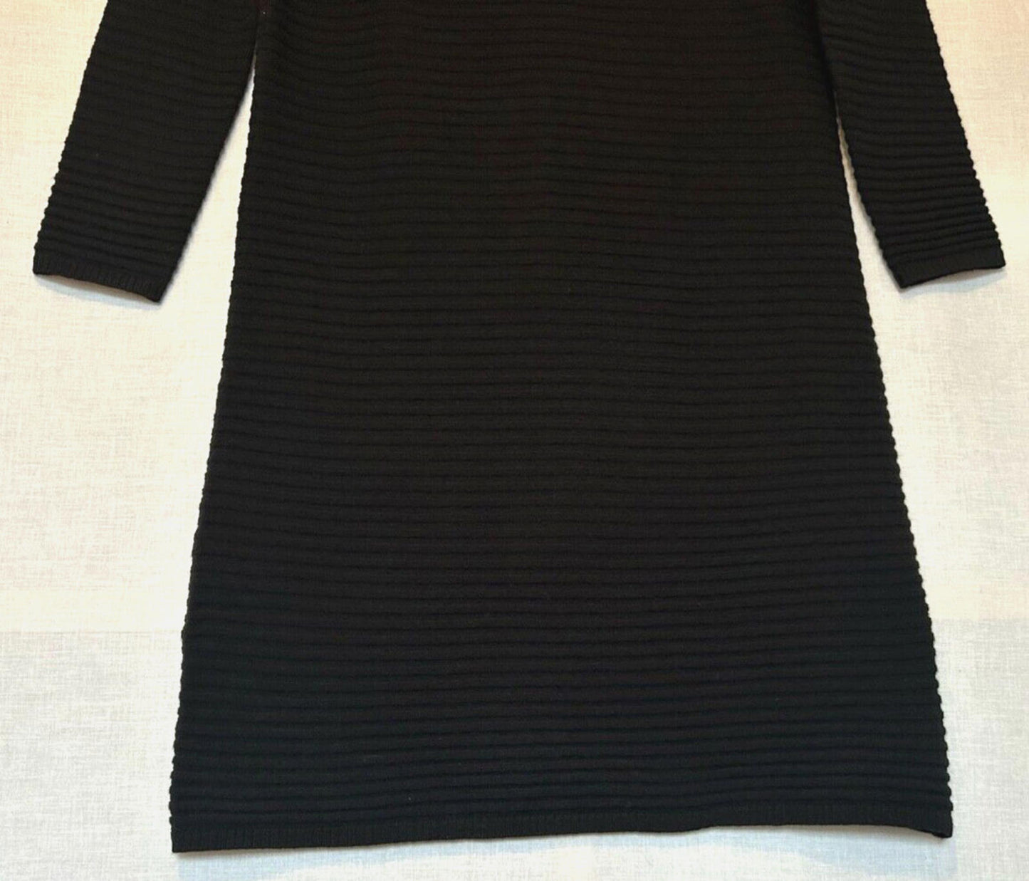 WINSER LONDON Dress XS Merino Wool Black Rib Knitted Style BNWT