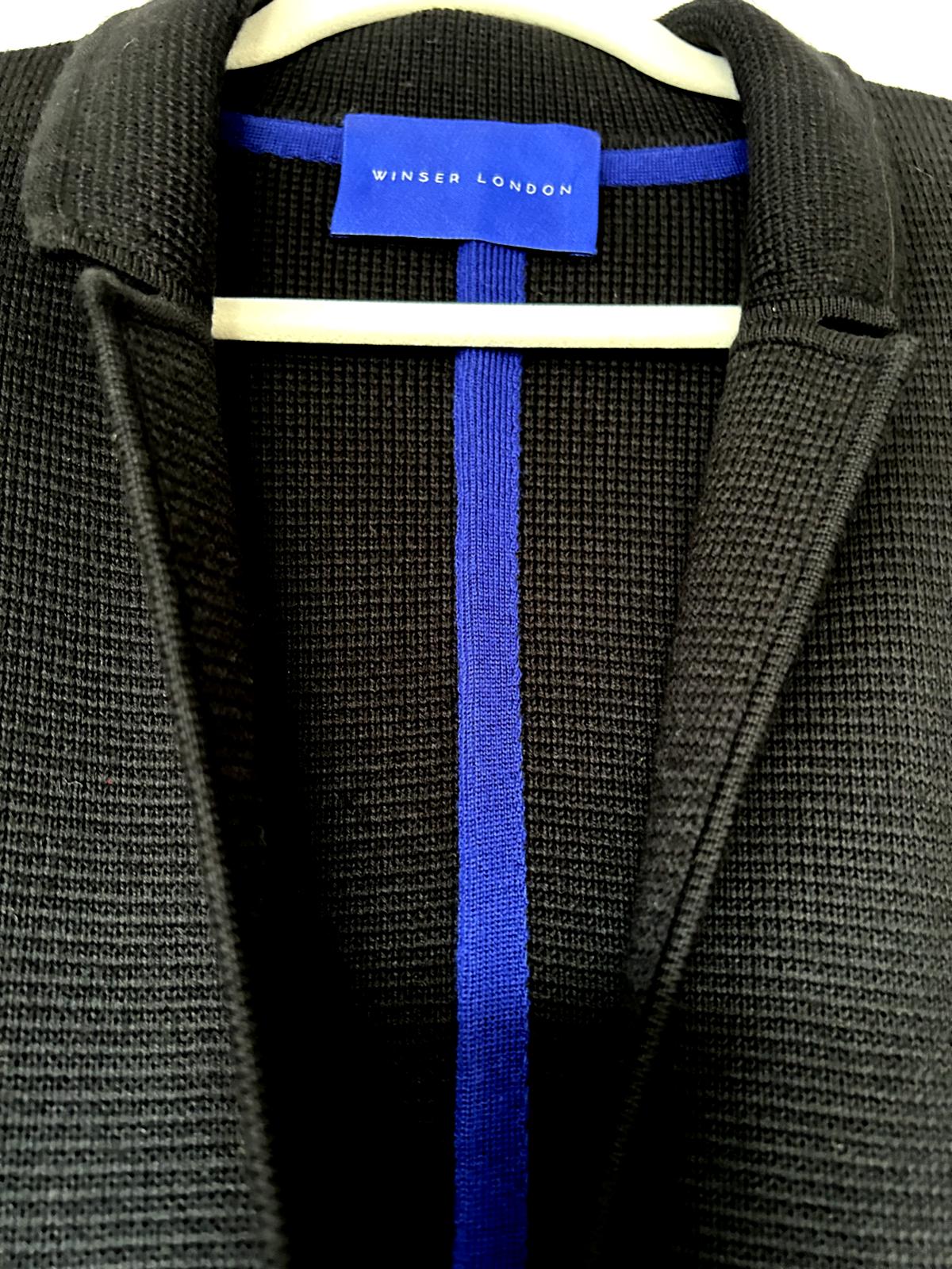 WINSER LONDON Coatigan XL Black Merino Wool Knit Pockets BNWOT