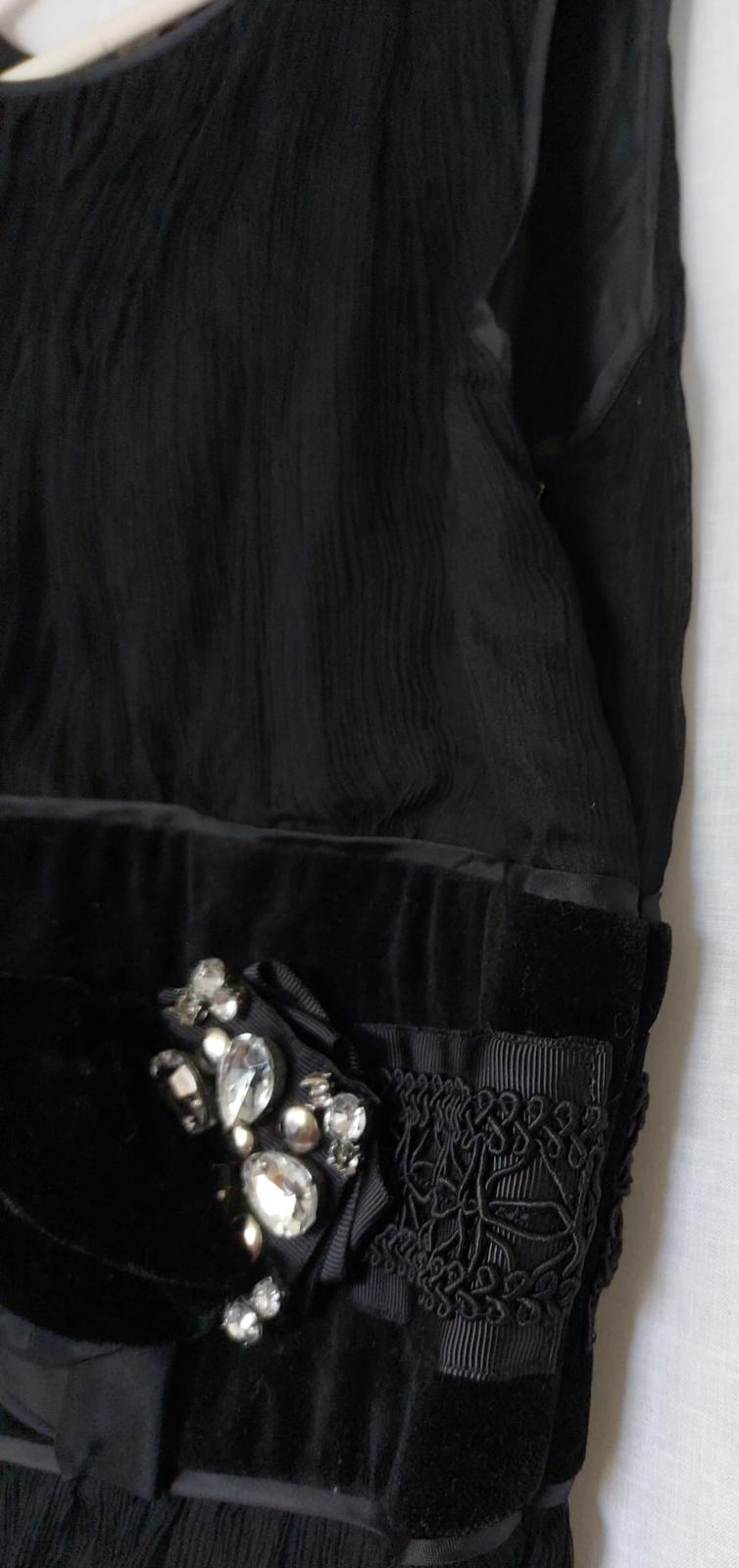 Zara Evening Dress Black Medium Silk Velvet Lined Midi Length