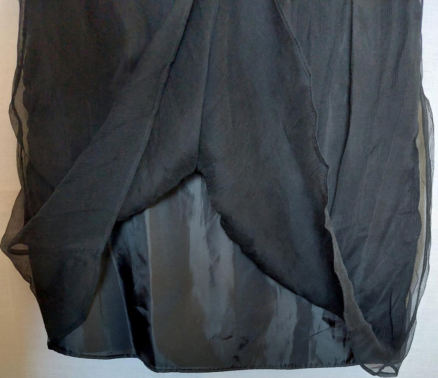 Zara Evening Dress Black Medium Silk Velvet Lined Midi Length