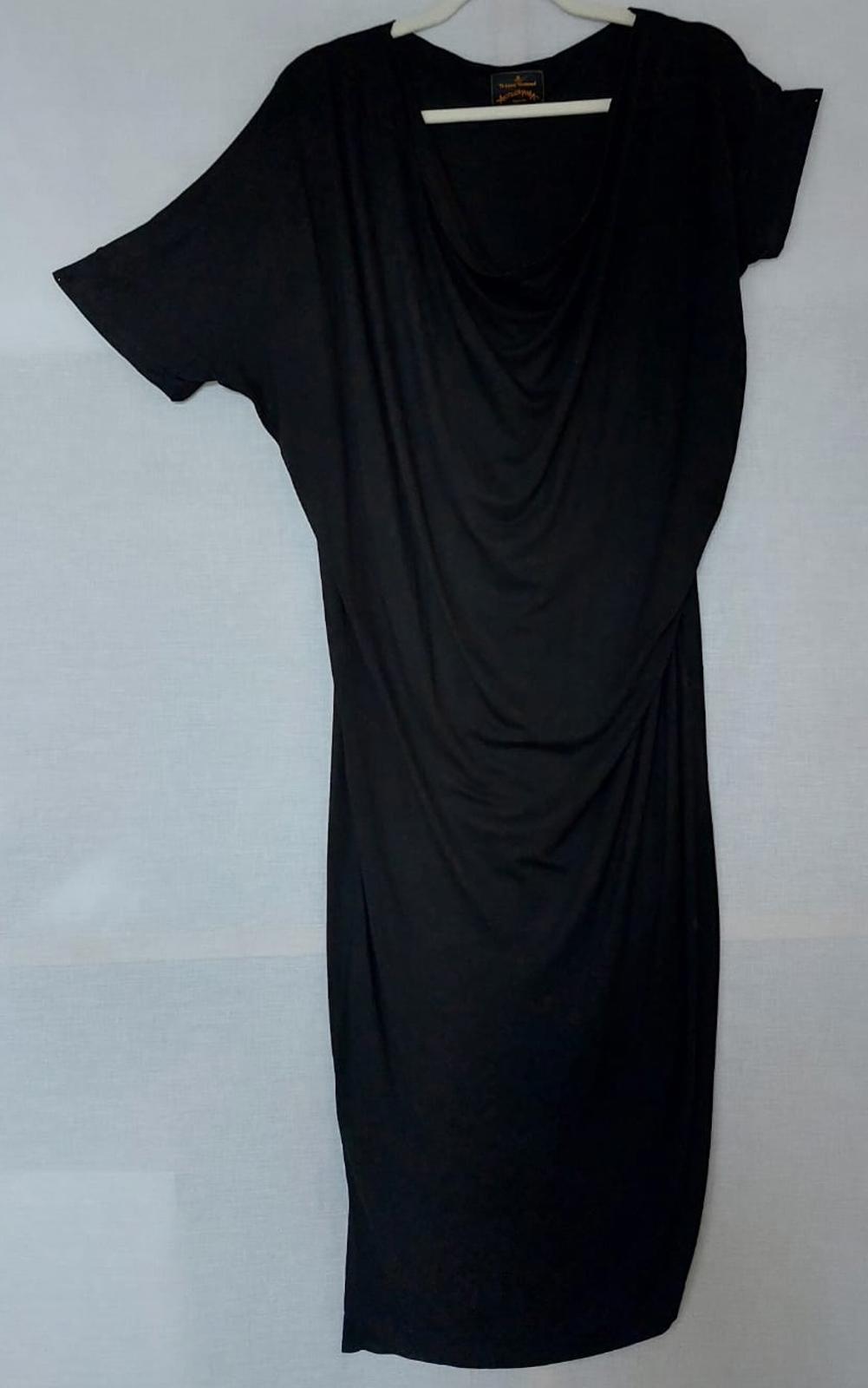 VIVIENNE WESTWOOD Dress Large 16 Black Anglomania Asymmetrical Collection