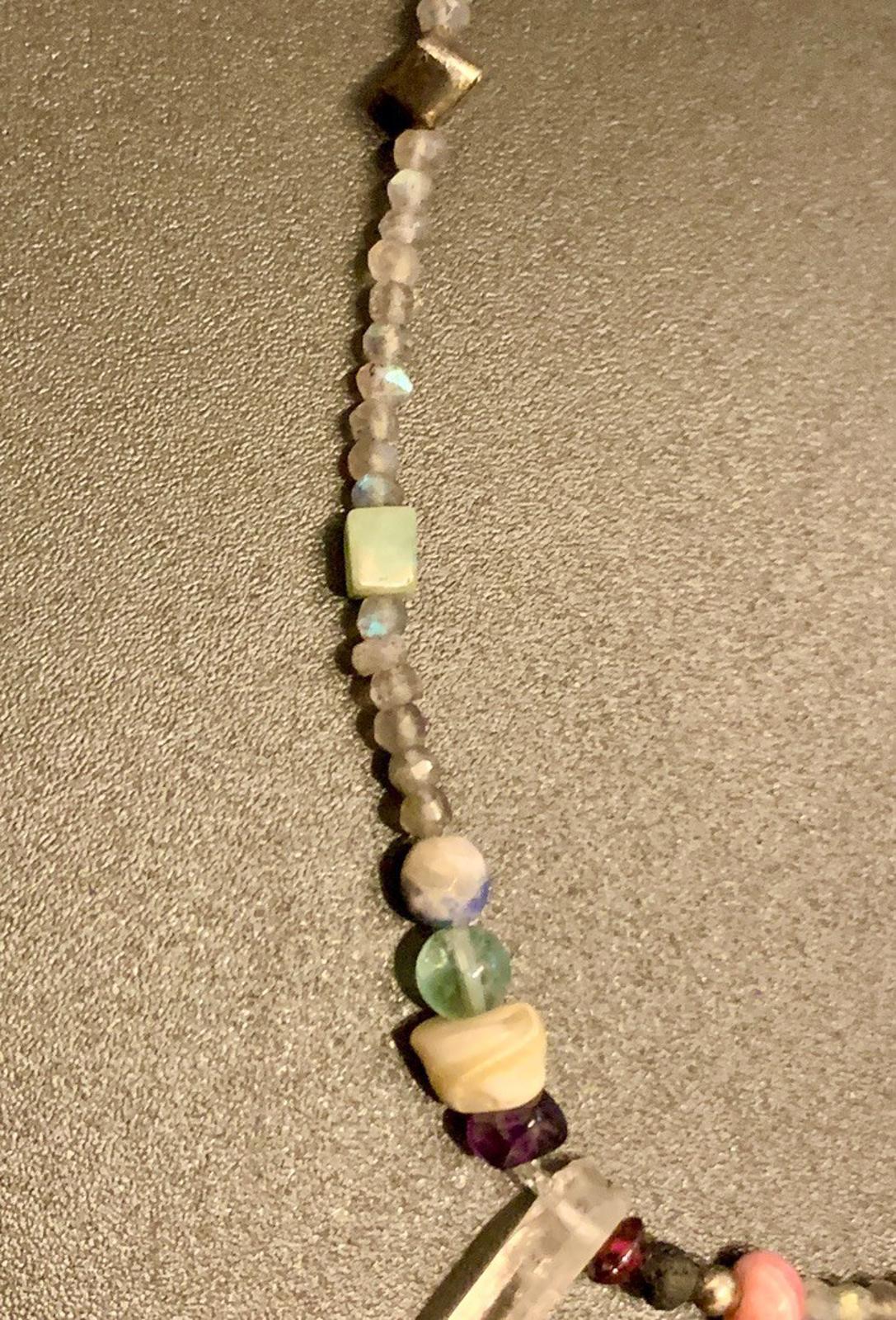 Necklace 24 ins Boho Labradorite Quartz Crystal Mixed Stones