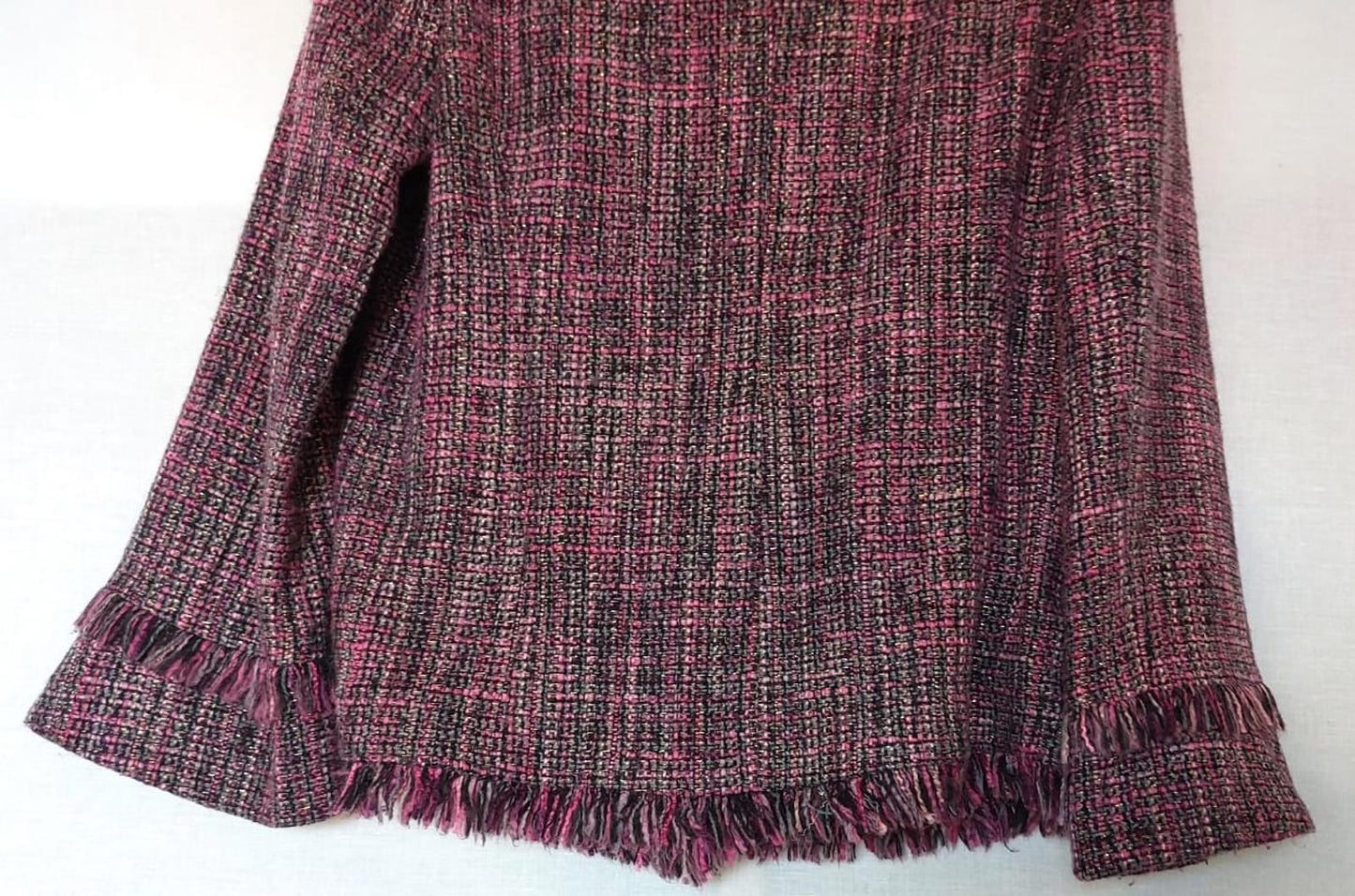 WINDSMOOR Jacket 12 Berry Pinks Fringing Belted Long Sleeves