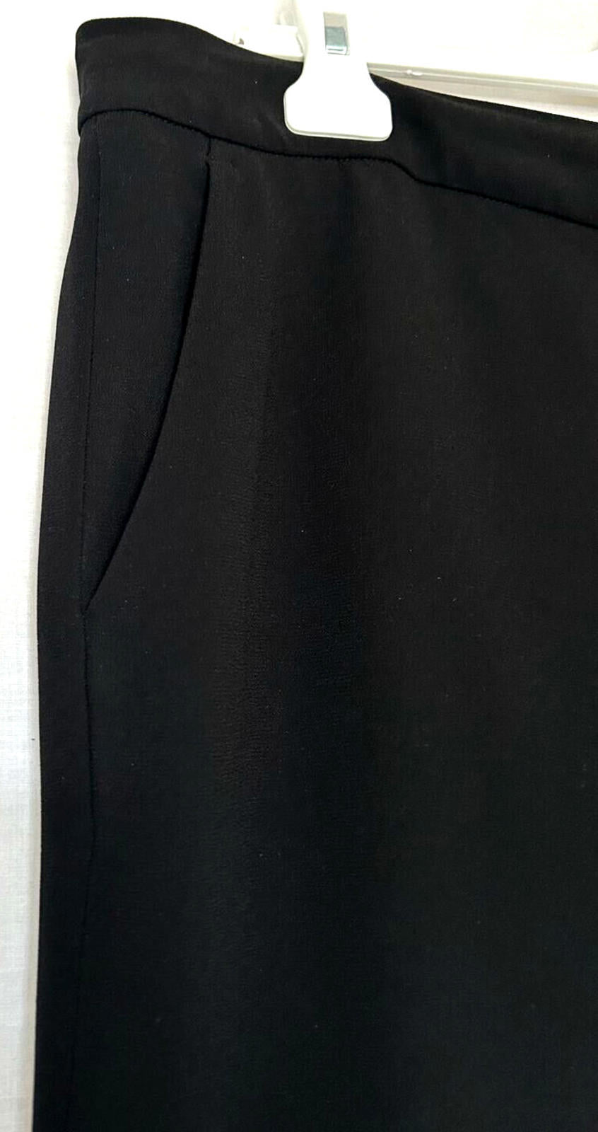 WINSER LONDON Trousers 18 Black Satin Back Crepe Wide Leg Flat Front Style