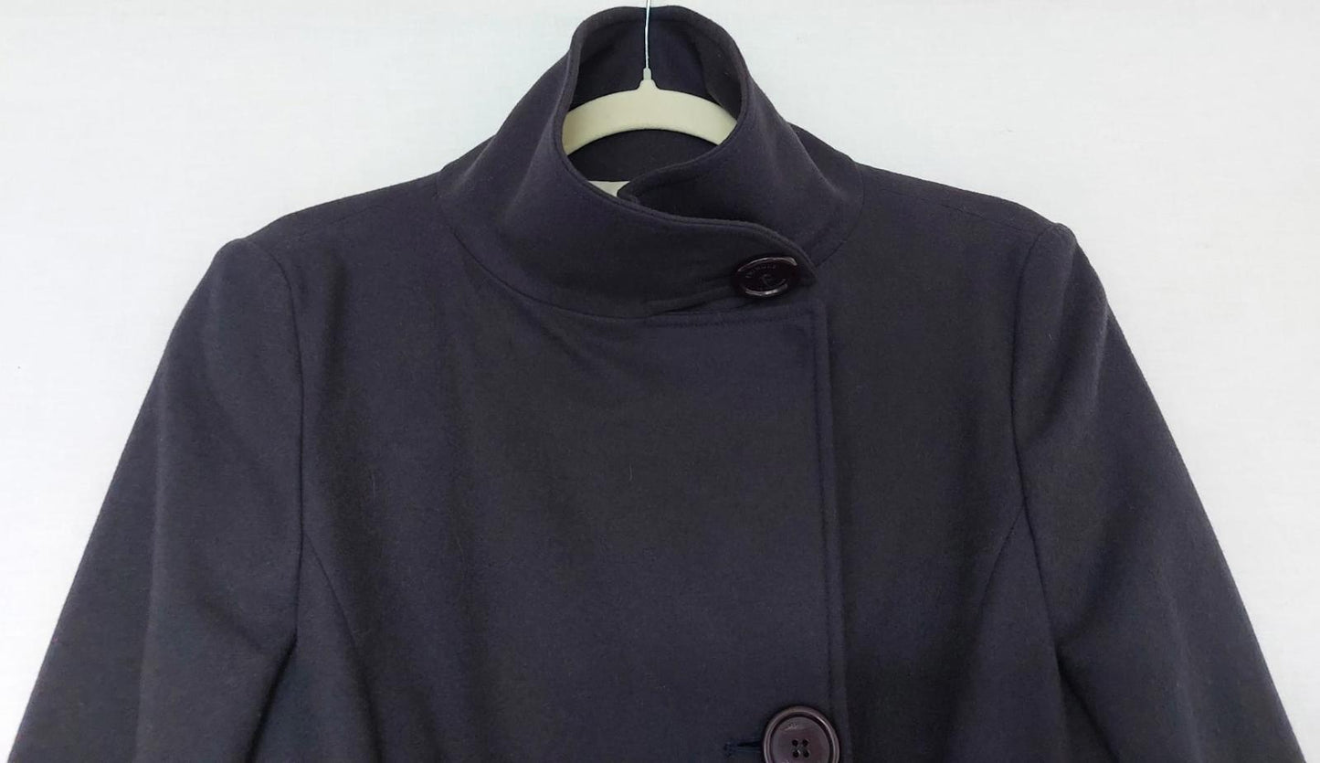 PRINGLE of SCOTLAND Jacket 12 Blue Wool Blend Lined Buttons