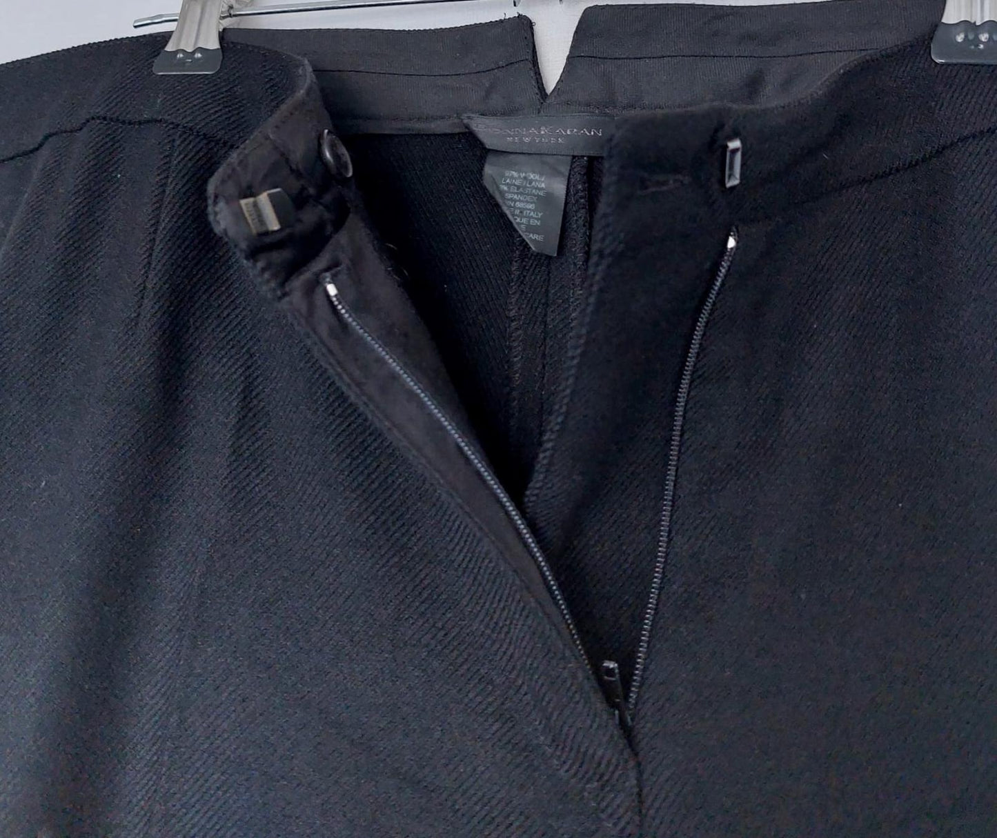 DONNA KAREN Trousers 18 Black Wool Tailored Style