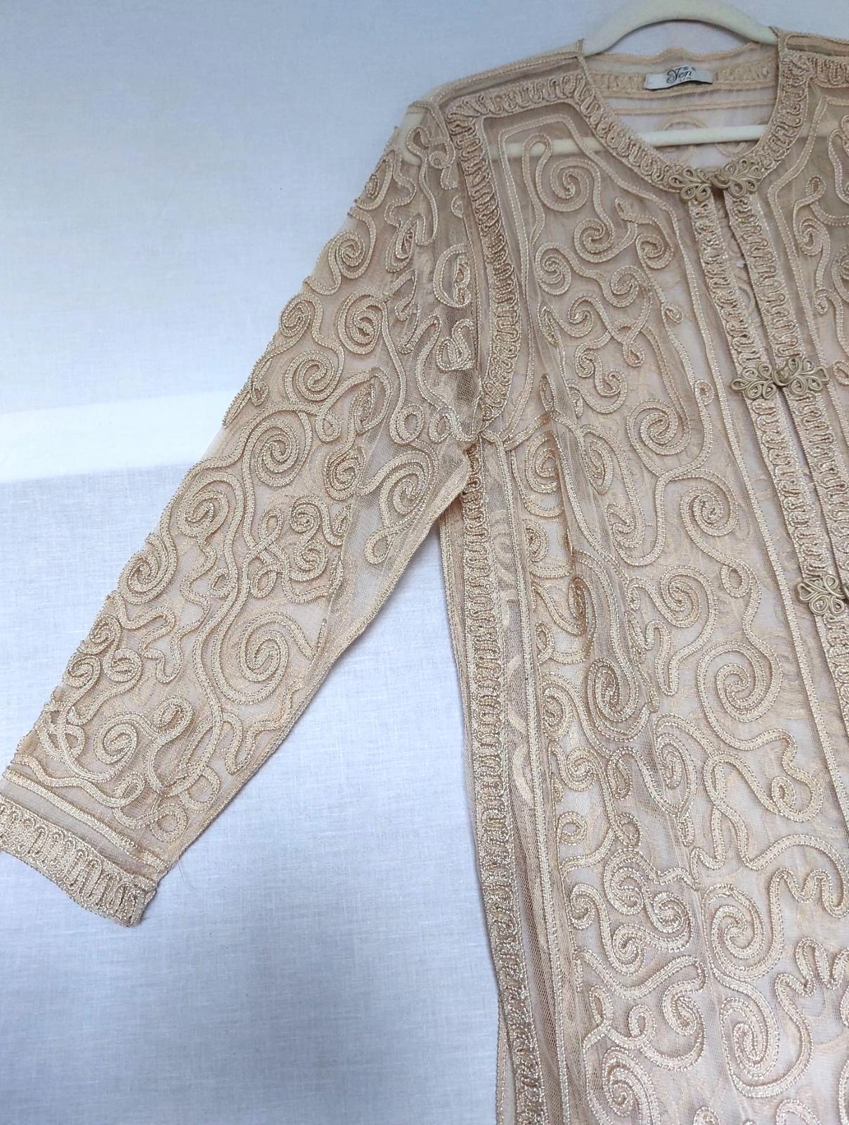 YEN Evening Jacket L/XL Champagne Soutache Embroidery Frog Fastenings BNWOT