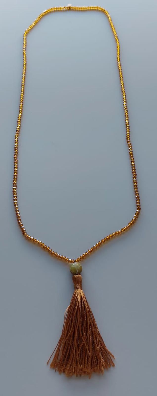 WINSER LONDON Necklace Cognac Swarovski Crystals Bead Tassel BNWOT