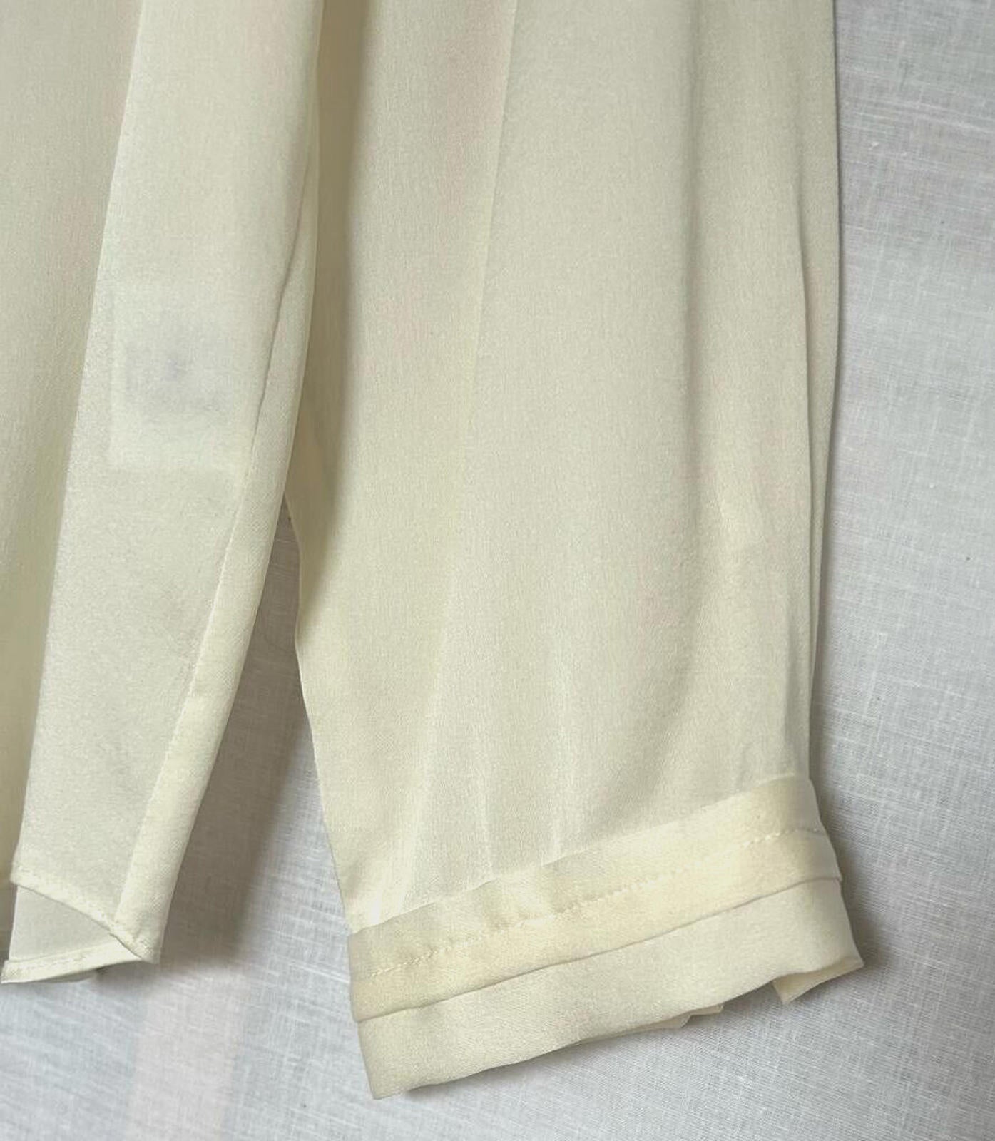 WINSER LONDON Blouse 16 Ivory Silk Ruffle Long Sleeves