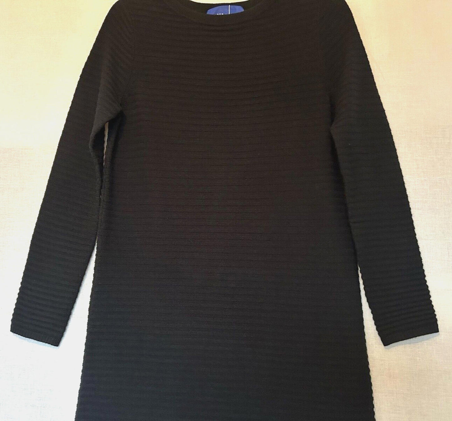 WINSER LONDON Dress XS Merino Wool Black Rib Knitted Style BNWT