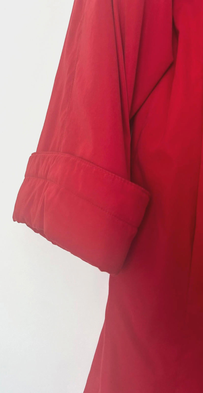 Trench Coat 14 Red Padded Collar & Cuffs Button Through Lined Long Sleeves