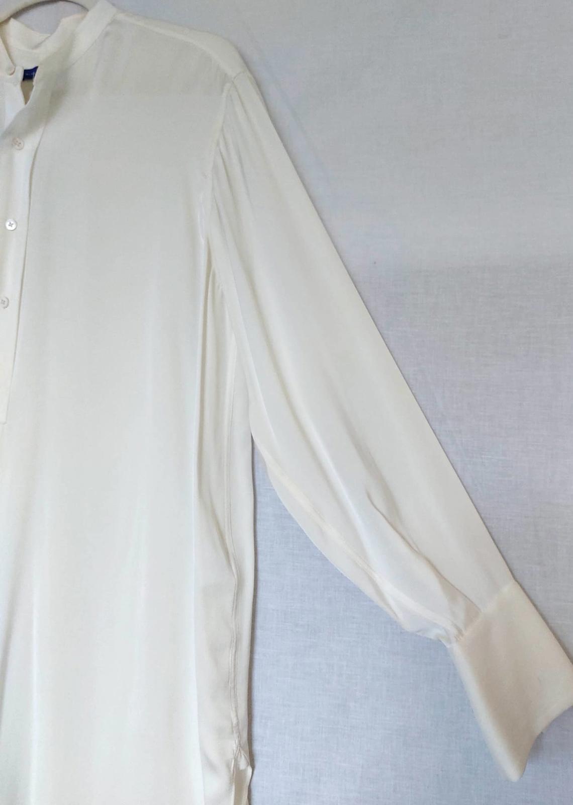 WINSER LONDON Tunic Large Ivory Silk Curved Hem Side Slits BNWOT