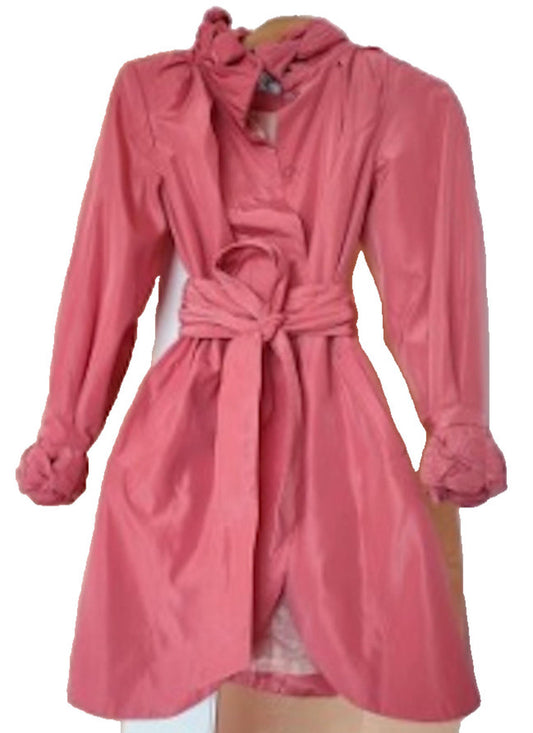 V&P Coat 12 Rose Pink Accent Collar & Cuffs Pockets Lined Buttons BNWOT