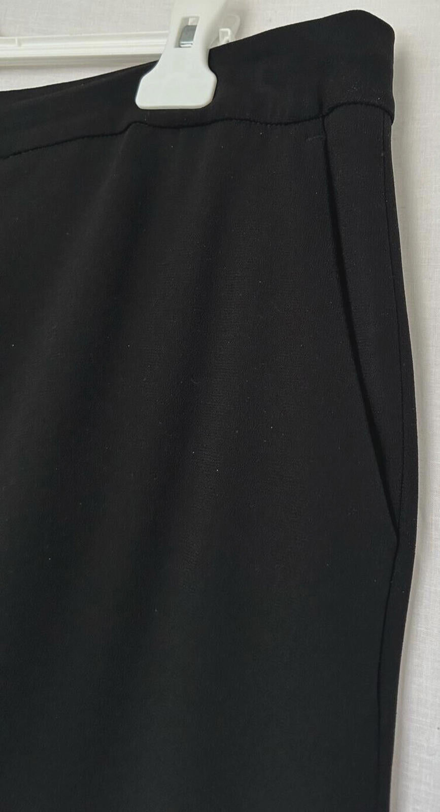 WINSER LONDON Trousers 18 Black Satin Back Crepe Wide Leg Flat Front Style