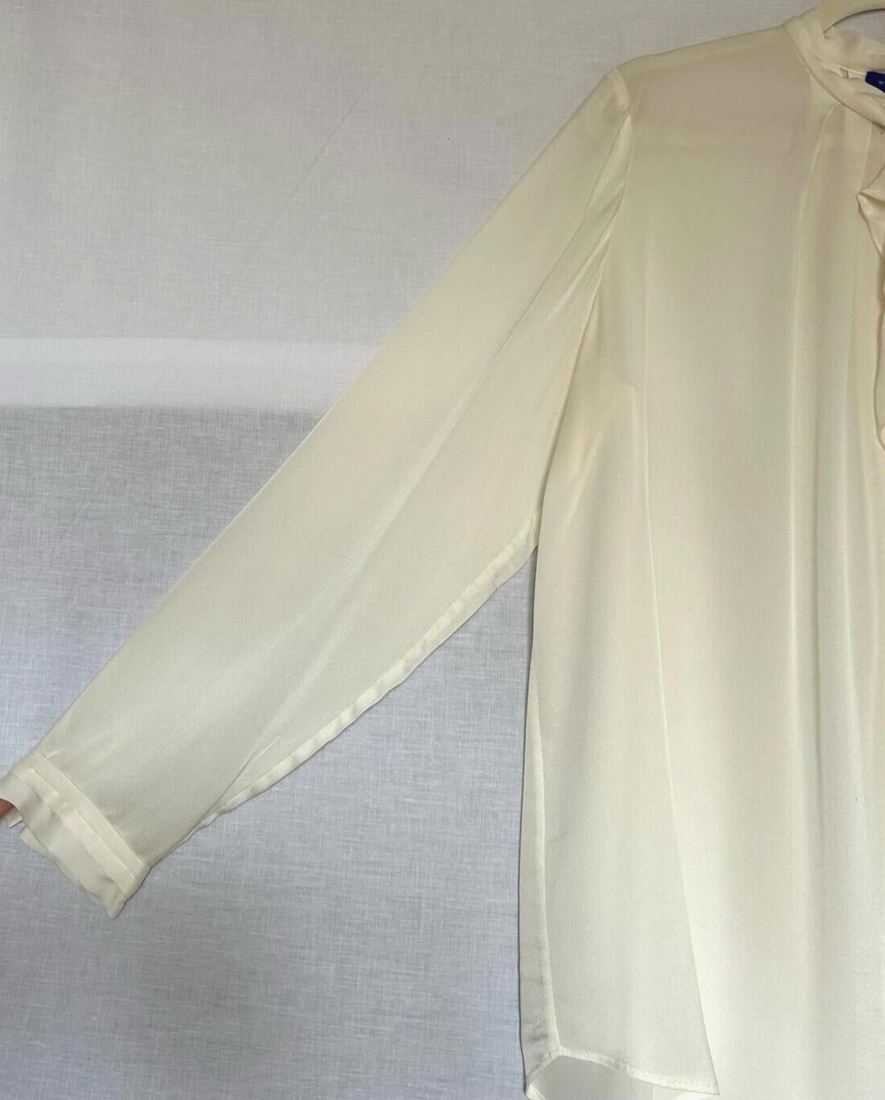 WINSER LONDON Blouse 16 Ivory Silk Ruffle Long Sleeves