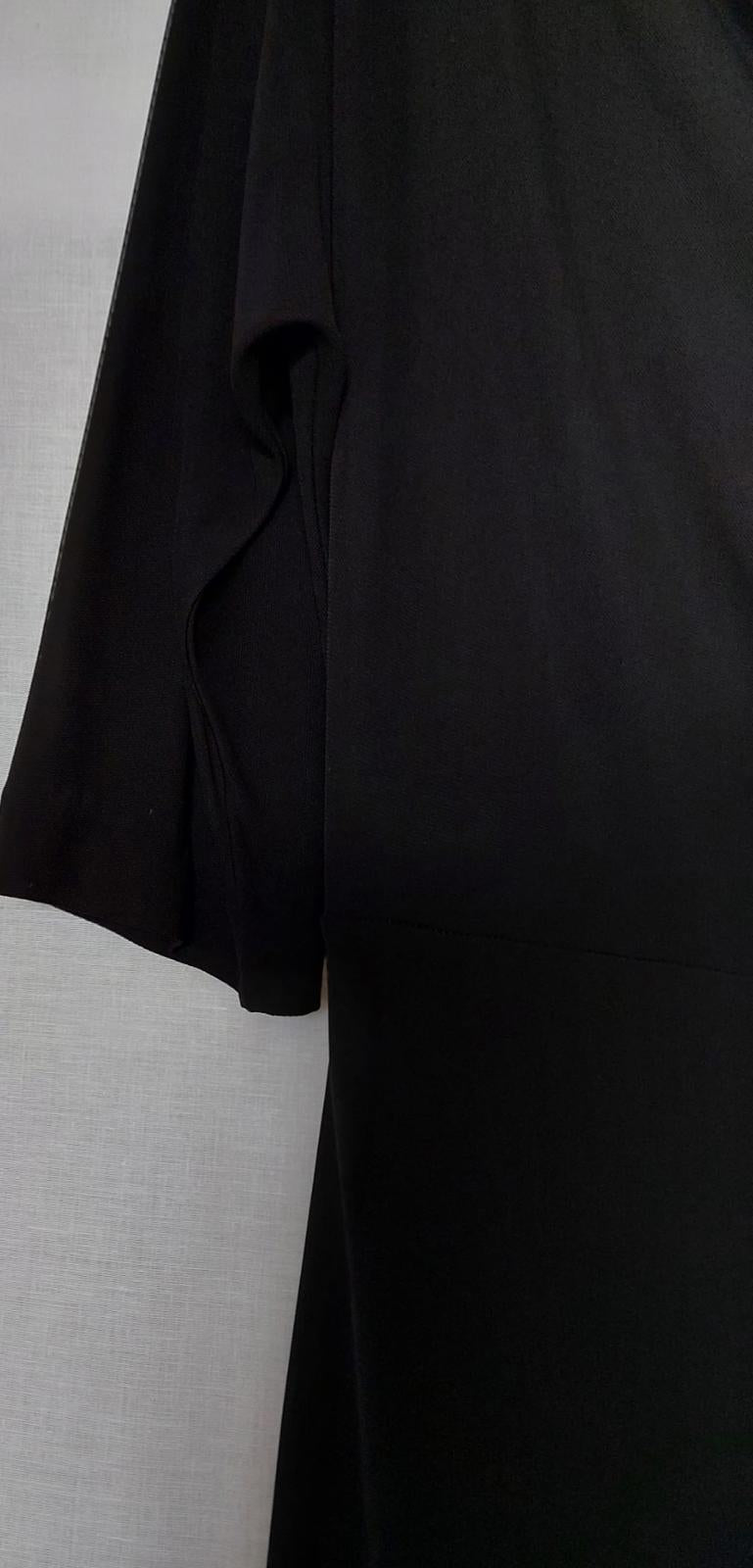 WINSER LONDON Dress 14 Black Cowl Neckline Elbow Length Sleeves