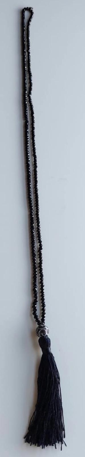 WINSER LONDON Necklace Black Swarovski Crystals Bead Tassel BNWOT