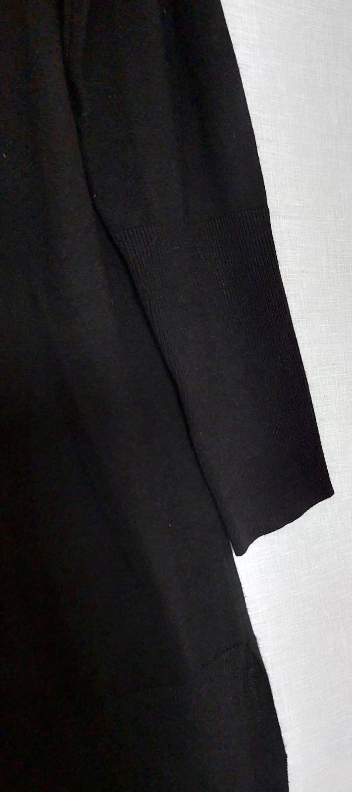 WINSER LONDON Jumper Large Black Merino Wool Blend V-Neck Side Slits