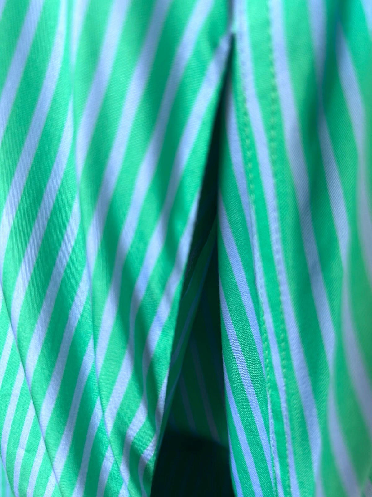 WINSER LONDON Dress L Blue & Green Cotton Striped A-Line Sleeveless BNWT