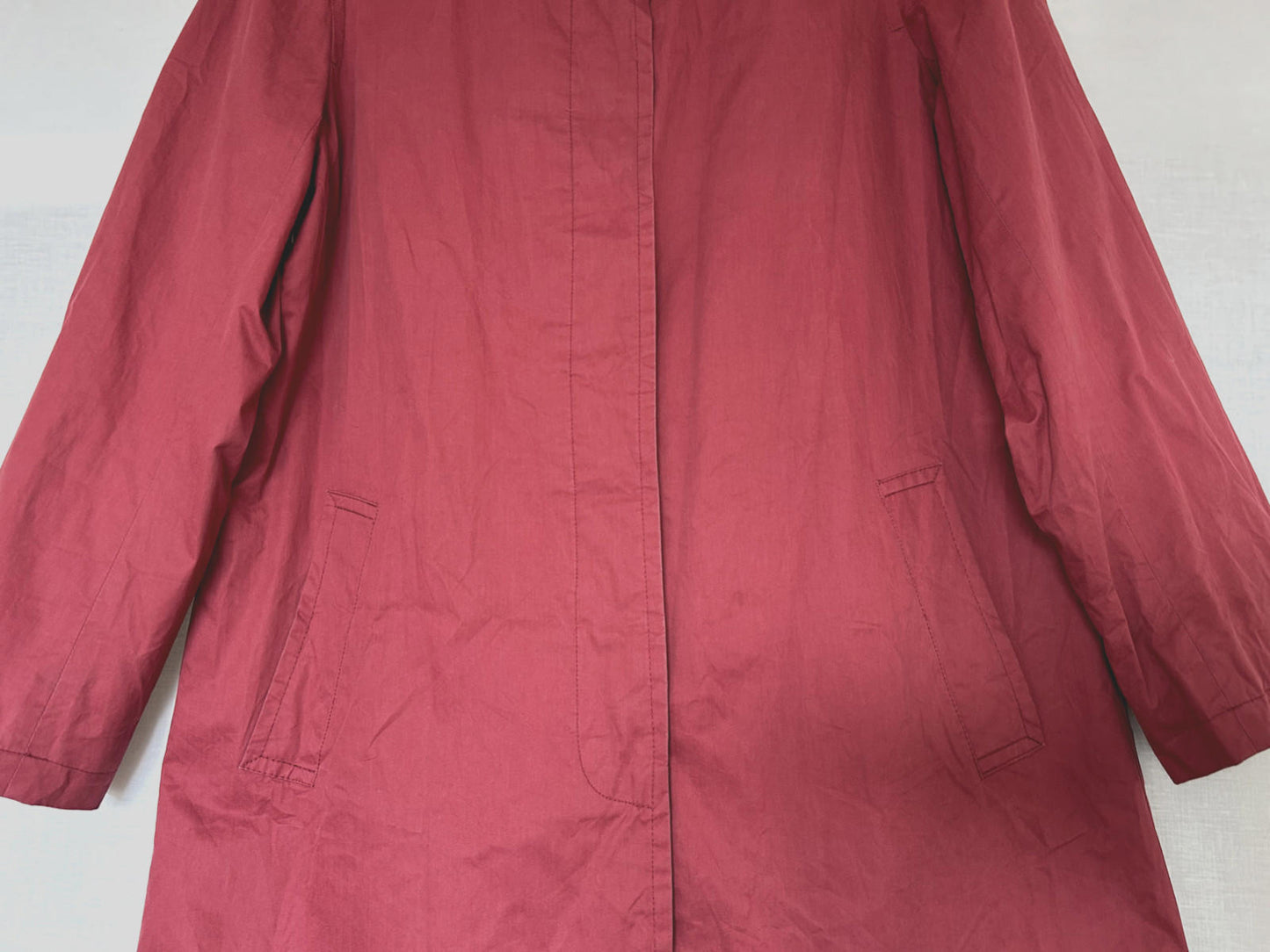 BODEN Trench Coat 12 Pinky Red Waxed Button Through Lined Pockets