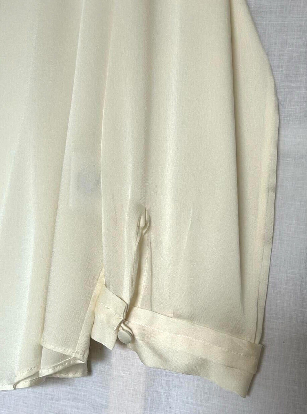WINSER LONDON Blouse 16 Ivory Silk Ruffle Long Sleeves