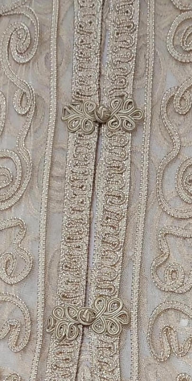 YEN Evening Jacket L/XL Champagne Soutache Embroidery Frog Fastenings BNWOT