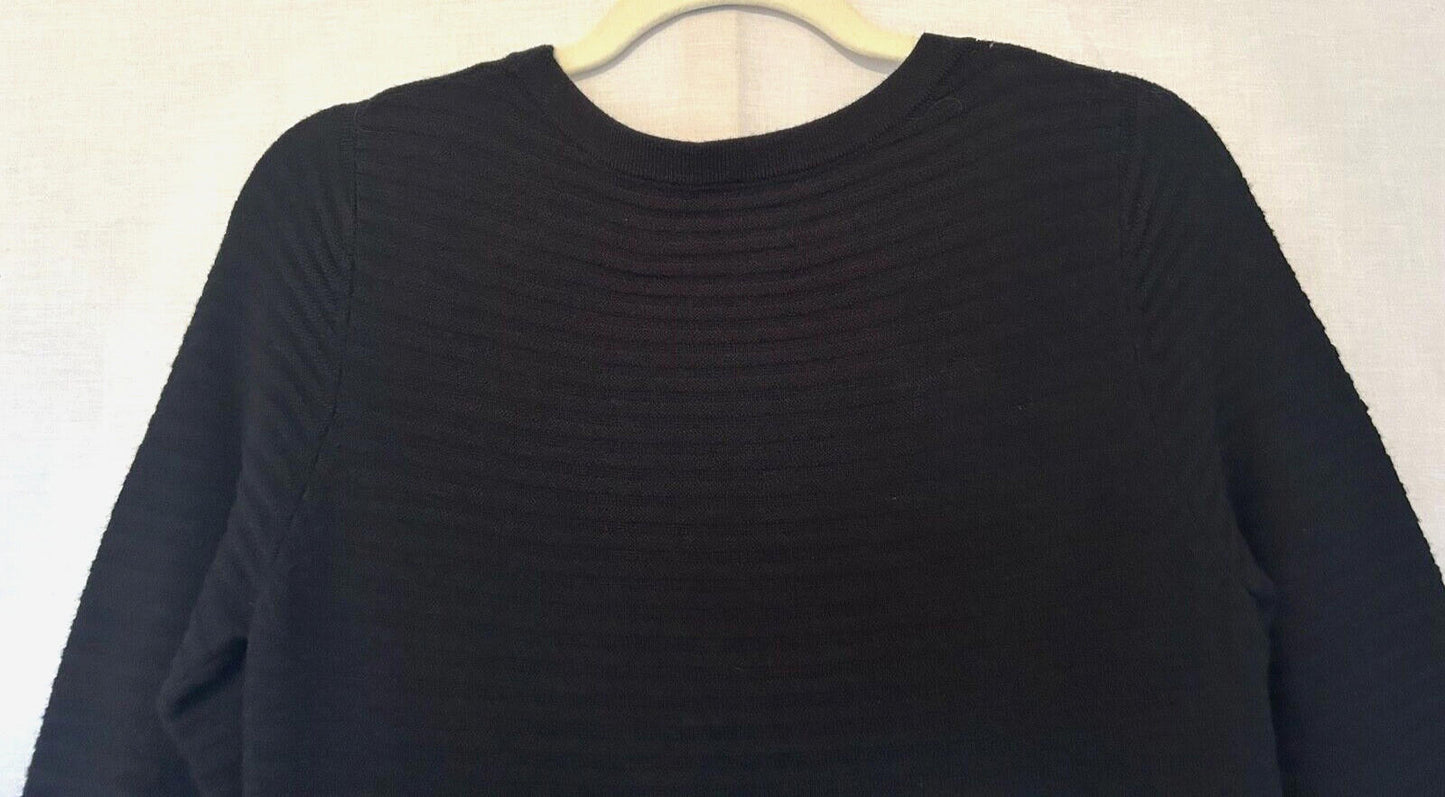 WINSER LONDON Dress XS Merino Wool Black Rib Knitted Style BNWT