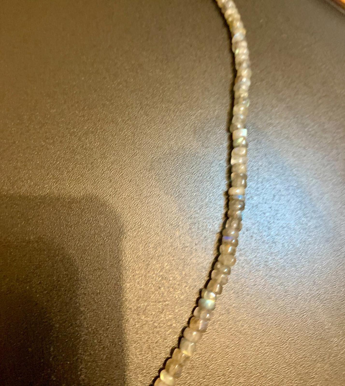 Necklace Labradorite Amethyst Nuggets Silver Toggle Clasp 22 ins