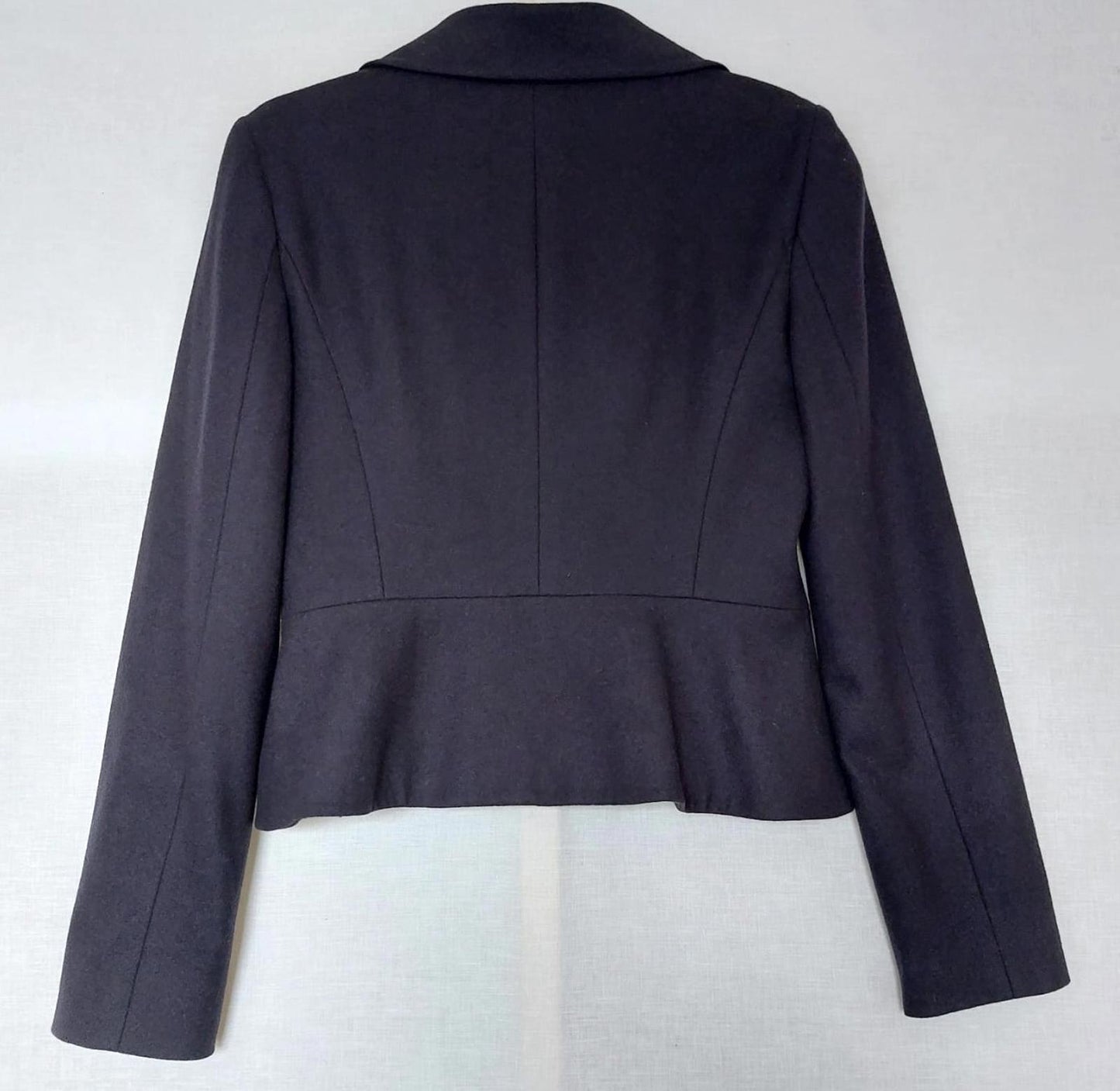 PRINGLE of SCOTLAND Jacket 12 Blue Wool Blend Lined Buttons