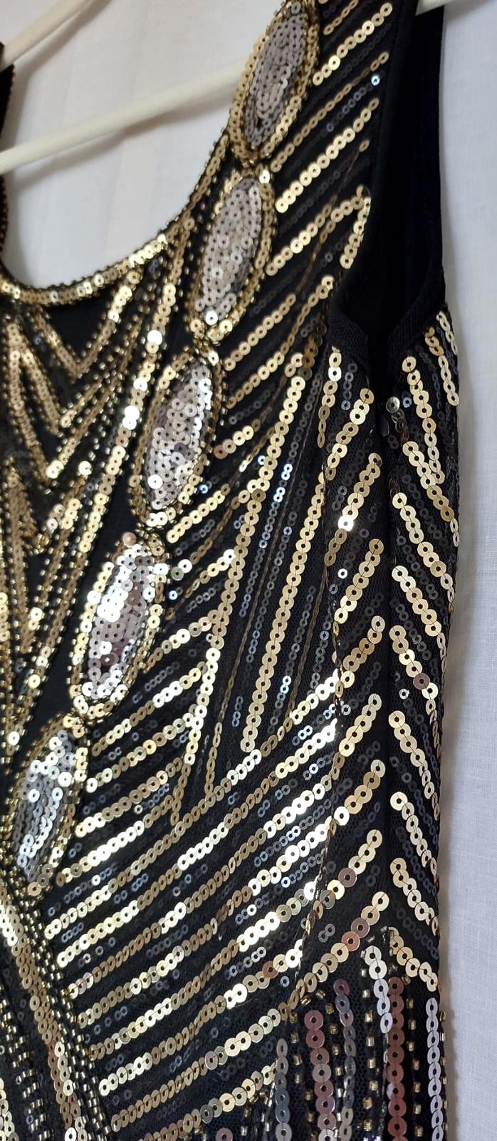 Evening Dress Medium Gold & Silver Sequins Charleston Style Beautiful BNWOT