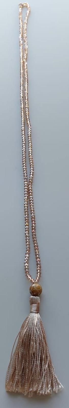 WINSER LONDON Necklace Champagne Swarovski Crystals Bead Tassel BNWOT