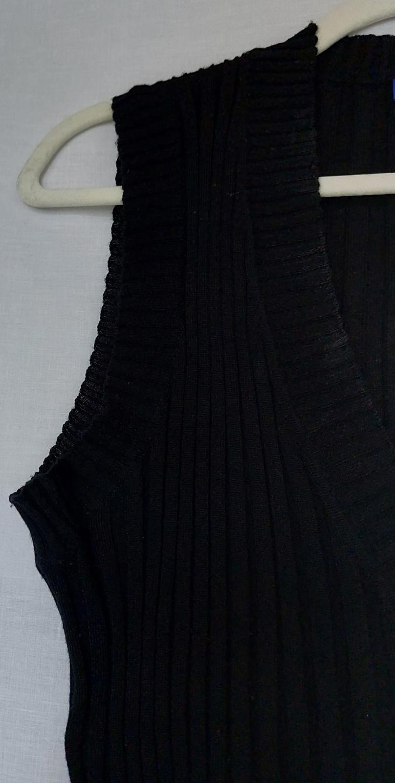 WINSER LONDON Tank Top Large Black Pure Merino Wool Ribbed V-Neck Sleeveless