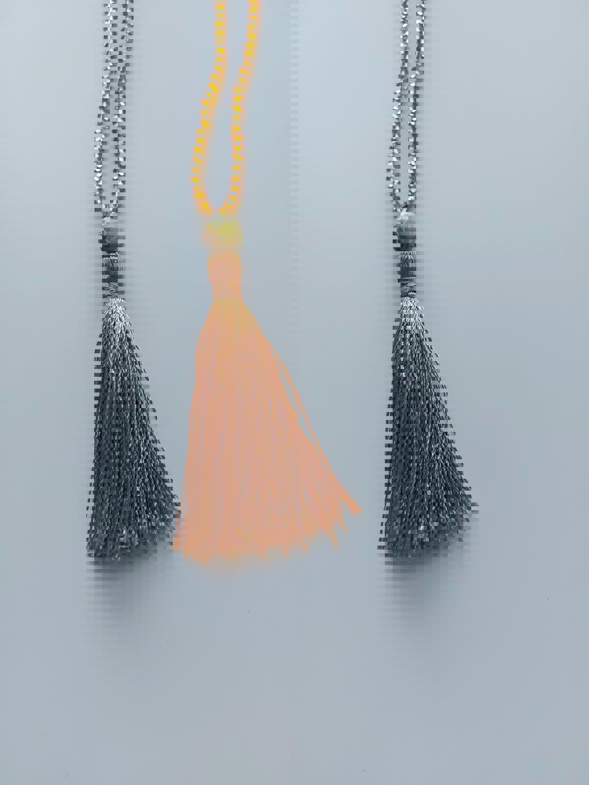 WINSER LONDON Necklace Cognac Swarovski Crystals Bead Tassel BNWOT