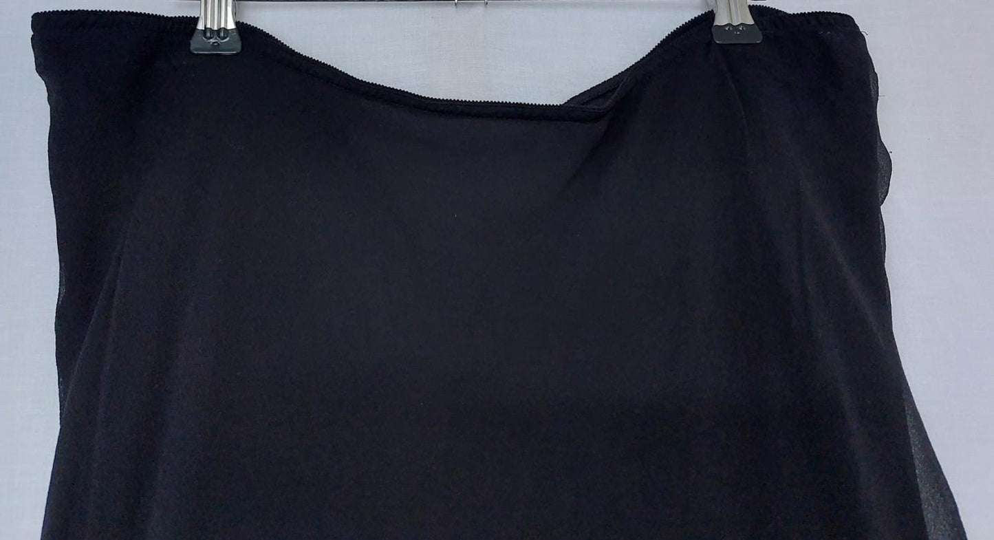 JIGSAW Skirt 16 Black 100% Silk Lined Frill Beautiful