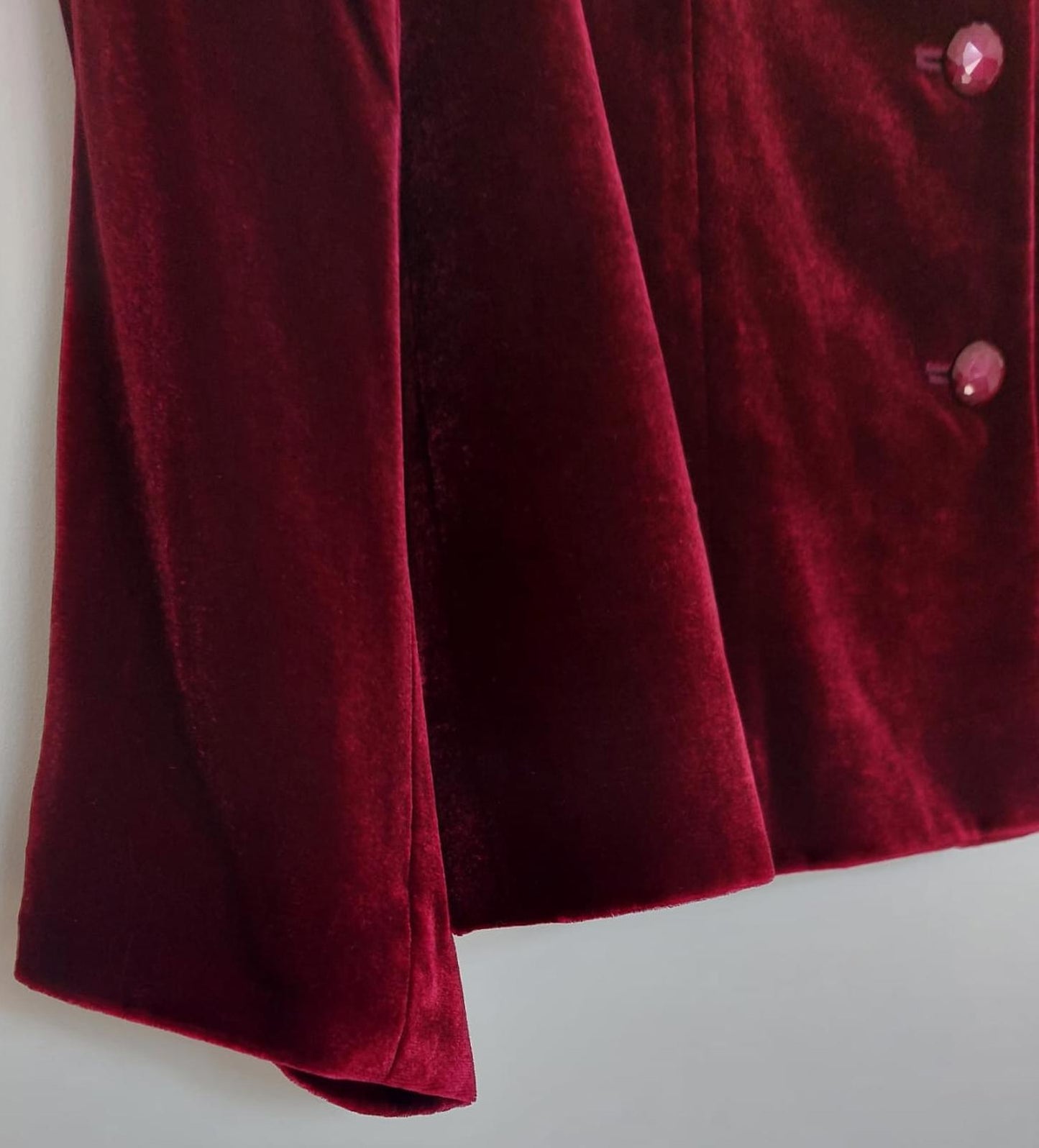 EASTEX Velvet Jacket 14 Deep Claret Silk Blend Embroidered Beaded Lined BNWT