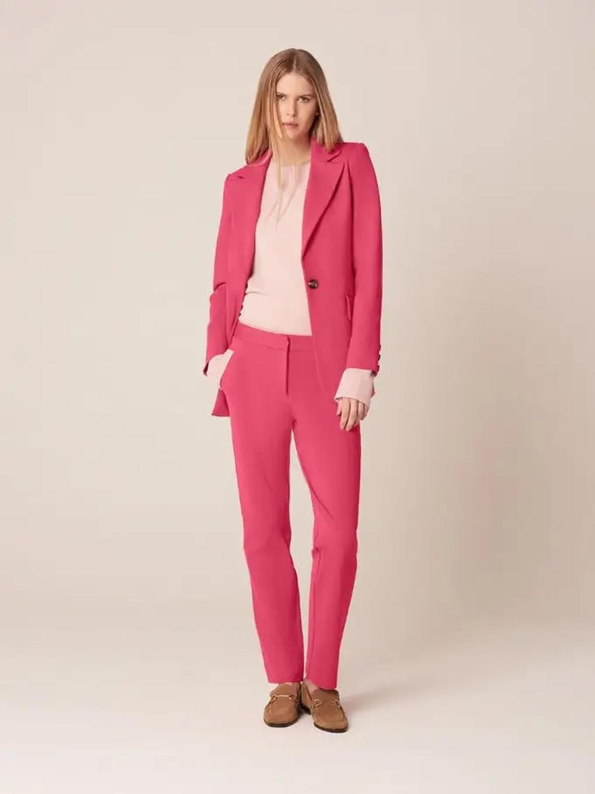 WINSER LONDON Jacket 12 Pink Buttons Ponte di Roma Long Sleeves Pockets BNWT