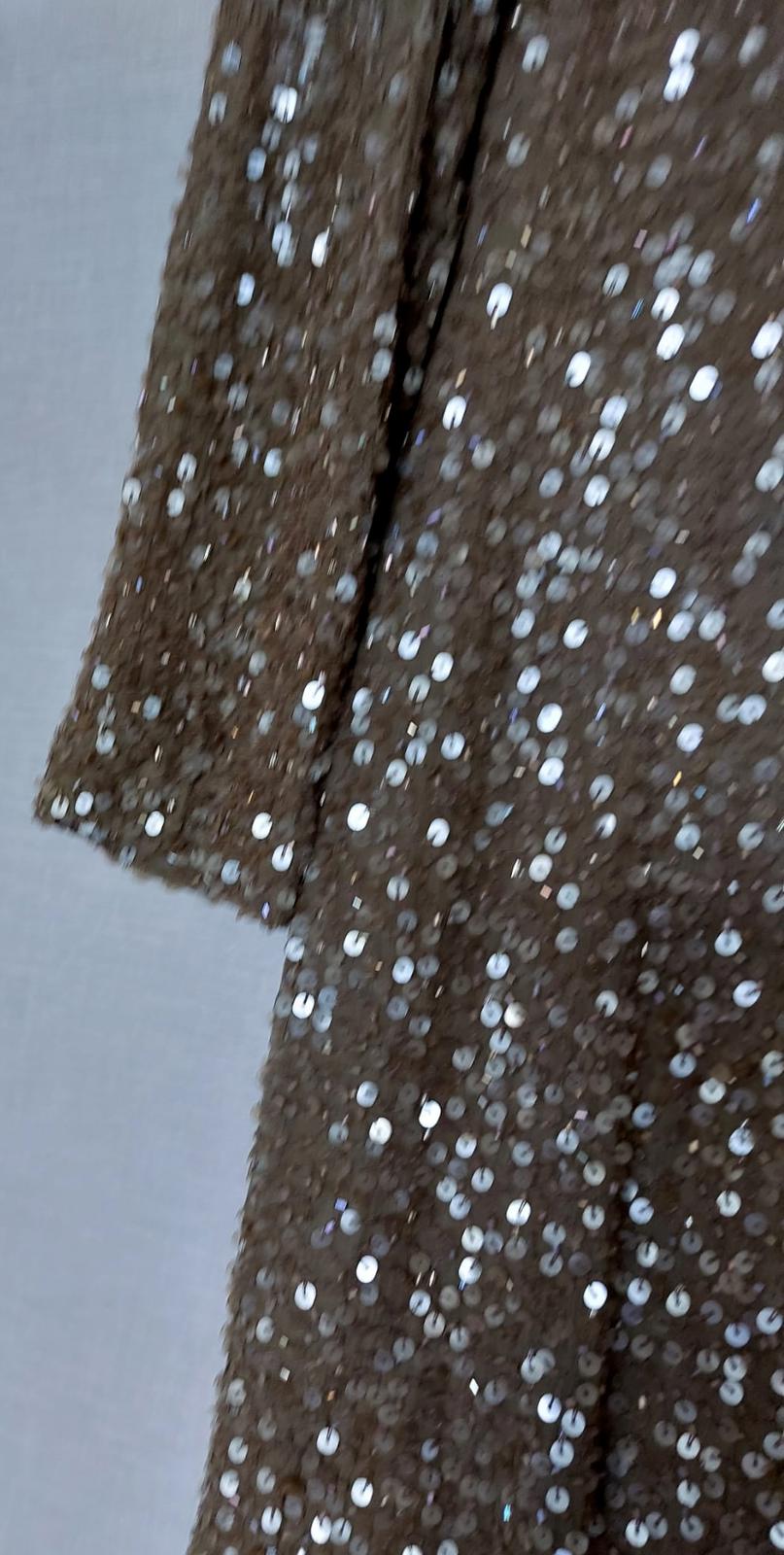 FRANK USHER Evening Jacket S/12 100% Silk Rich Champagne Sequin Bead Lined BNWOT