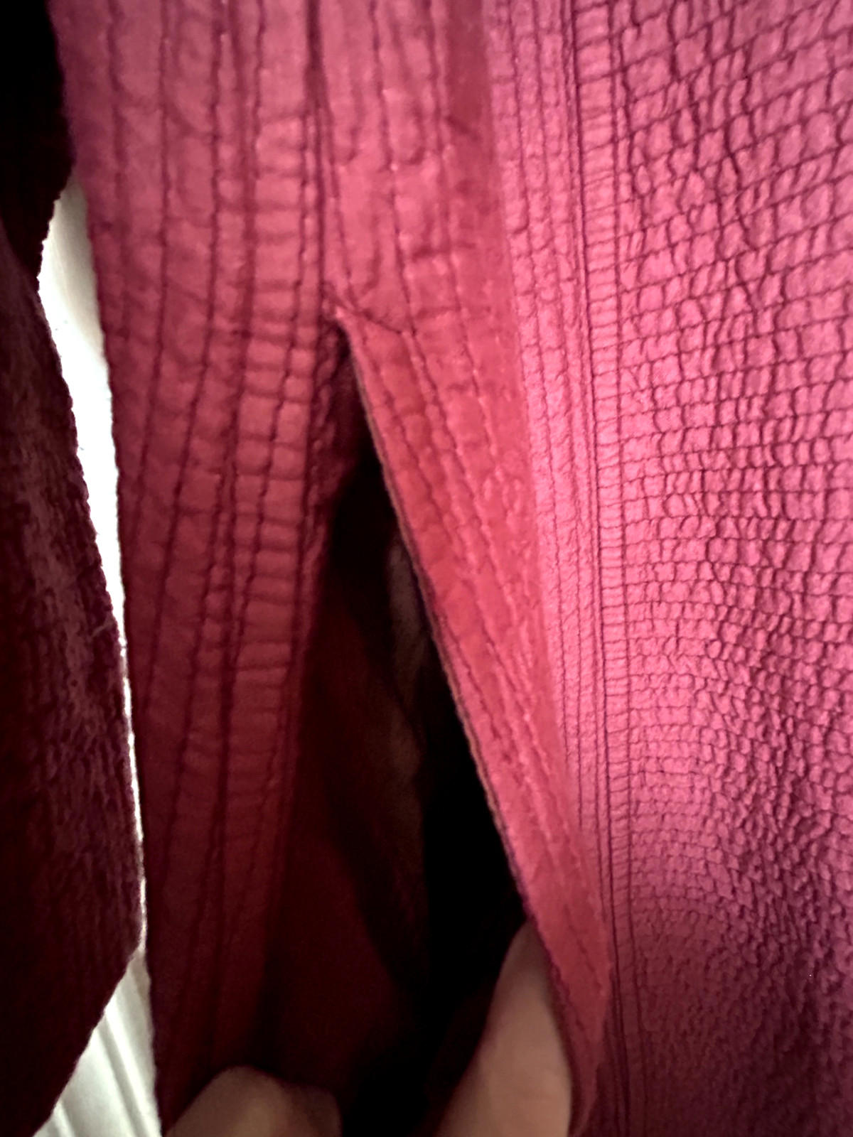 Quilted Jacket Coat S/M Cotton Raspberry Long Sleeve Tassel Fastening