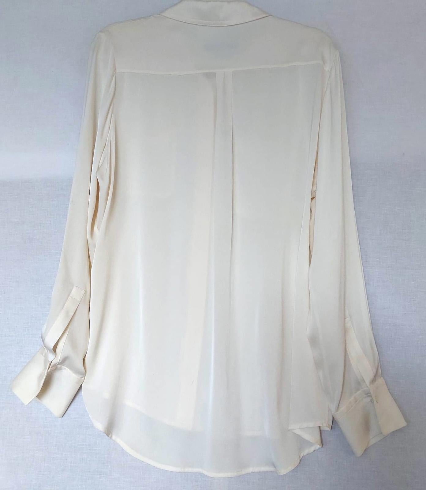 WINSER LONDON Blouse Large Ivory Silk Pockets Buttons Luxury BNWOT