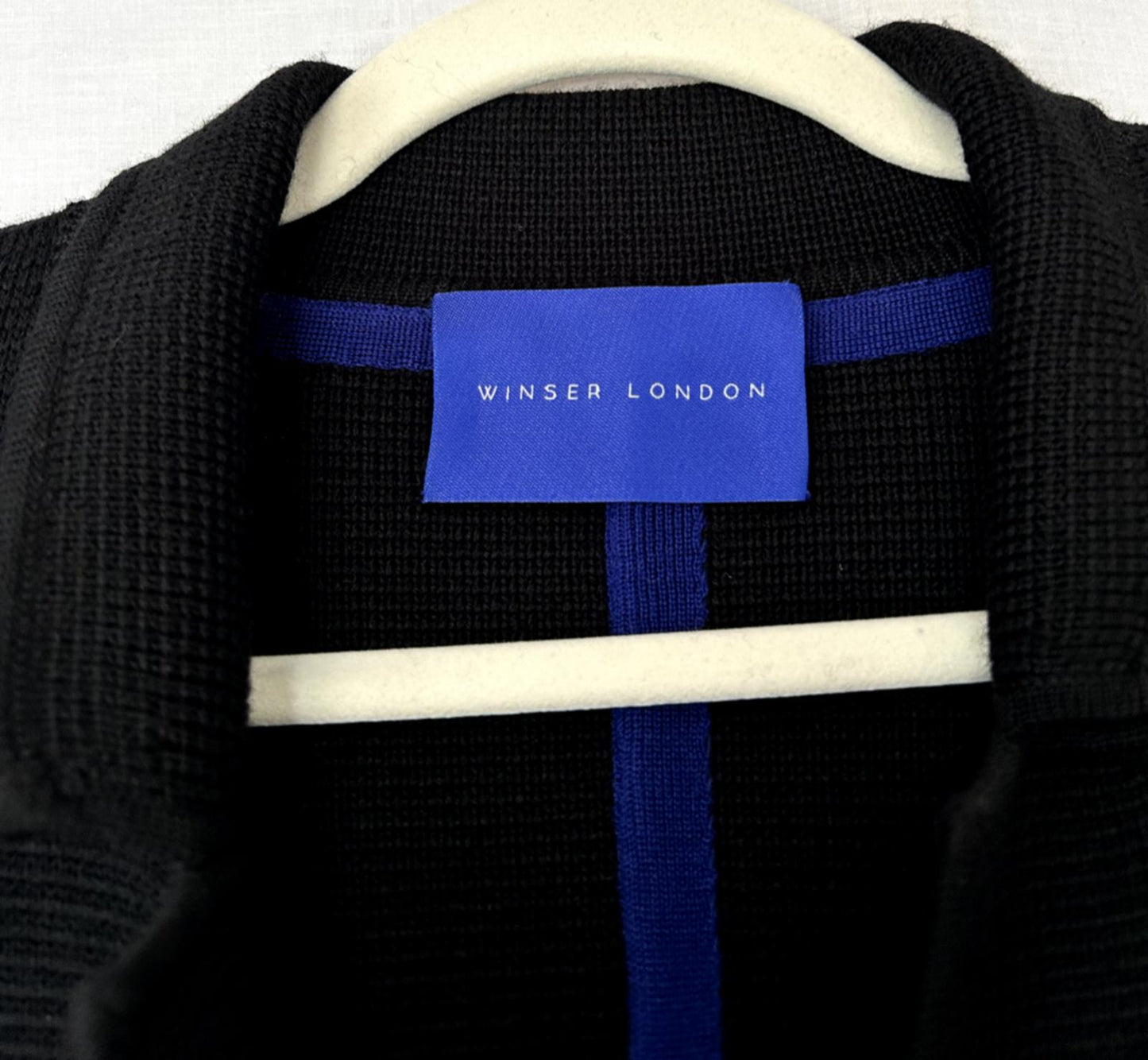 WINSER LONDON Coatigan XL Black Merino Wool Knit Pockets BNWOT