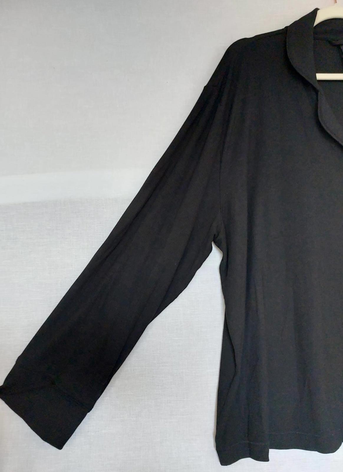 SKIMS Top 2X 16/18 Black Button Through Pocket Ribbed Lounge Top