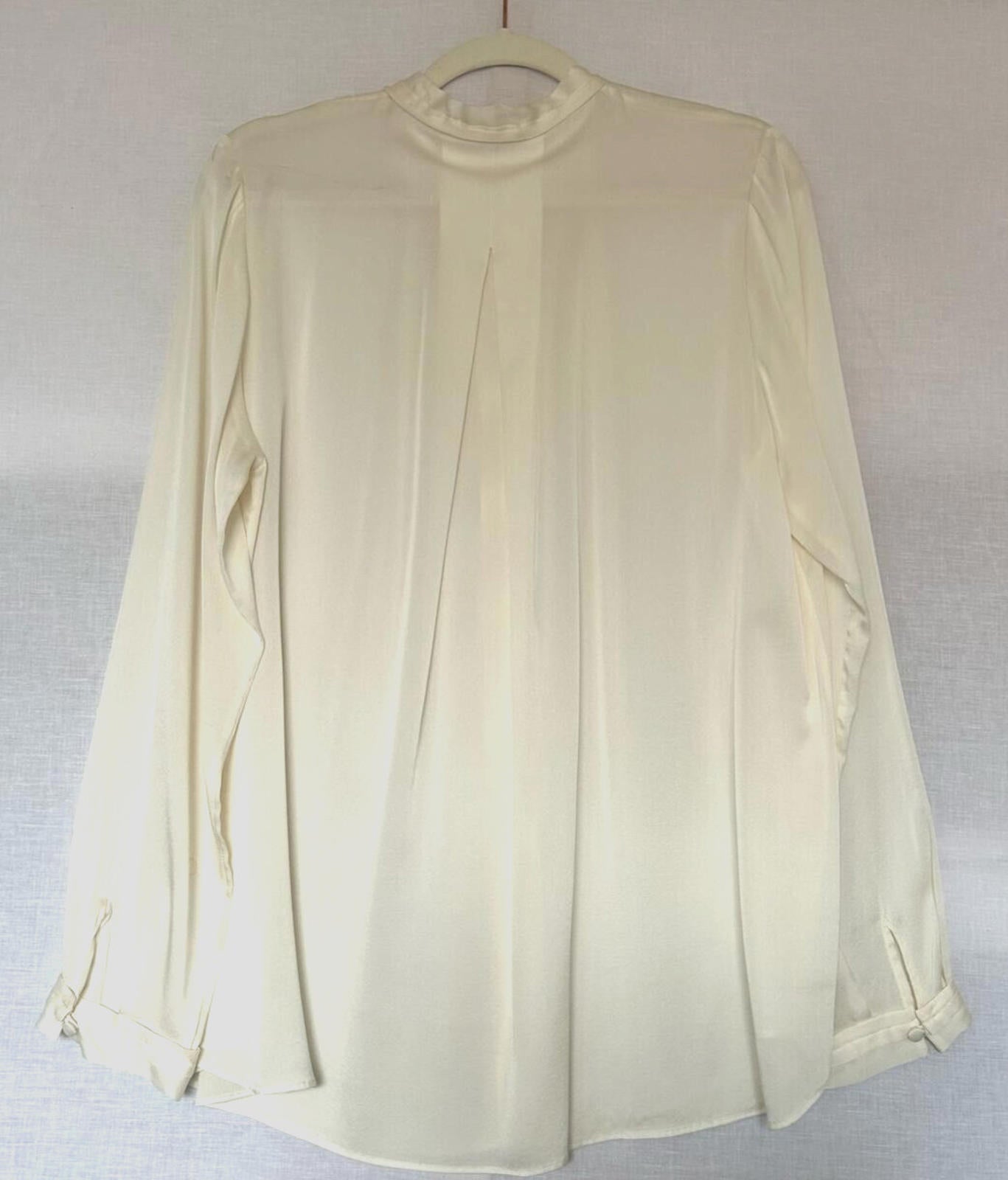 WINSER LONDON Blouse 16 Ivory Silk Ruffle Long Sleeves