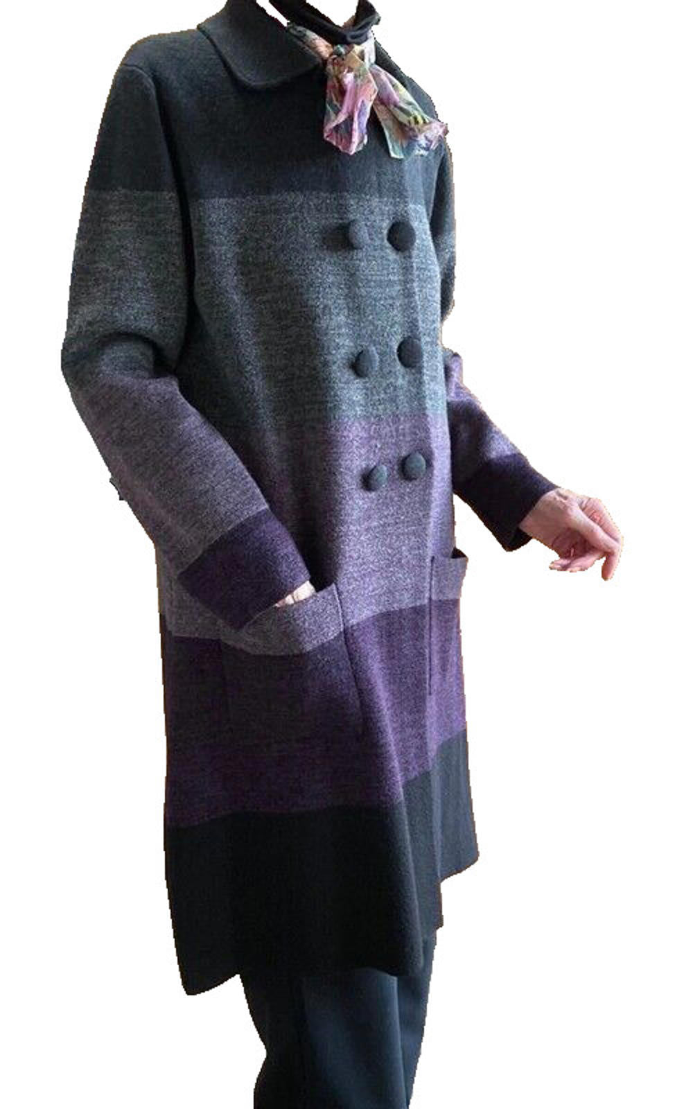 EAST Coat 14/16 Knitted Wool Blend Button Through Long Sleeves