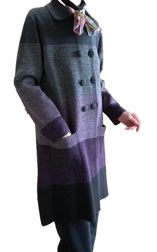 EAST Coat 14/16 Knitted Wool Blend Button Through Long Sleeves