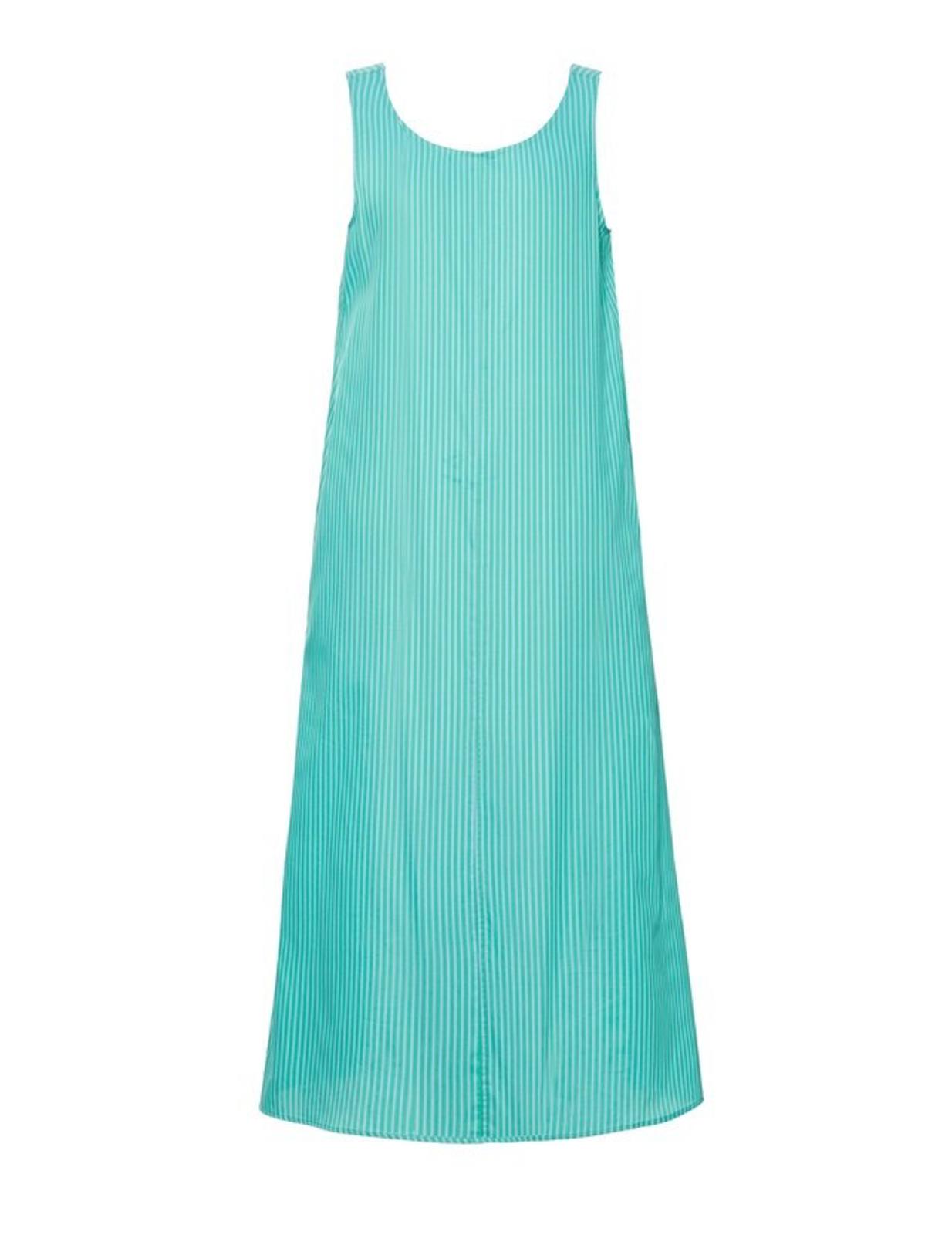 WINSER LONDON Dress L Blue & Green Cotton Striped A-Line Sleeveless BNWT