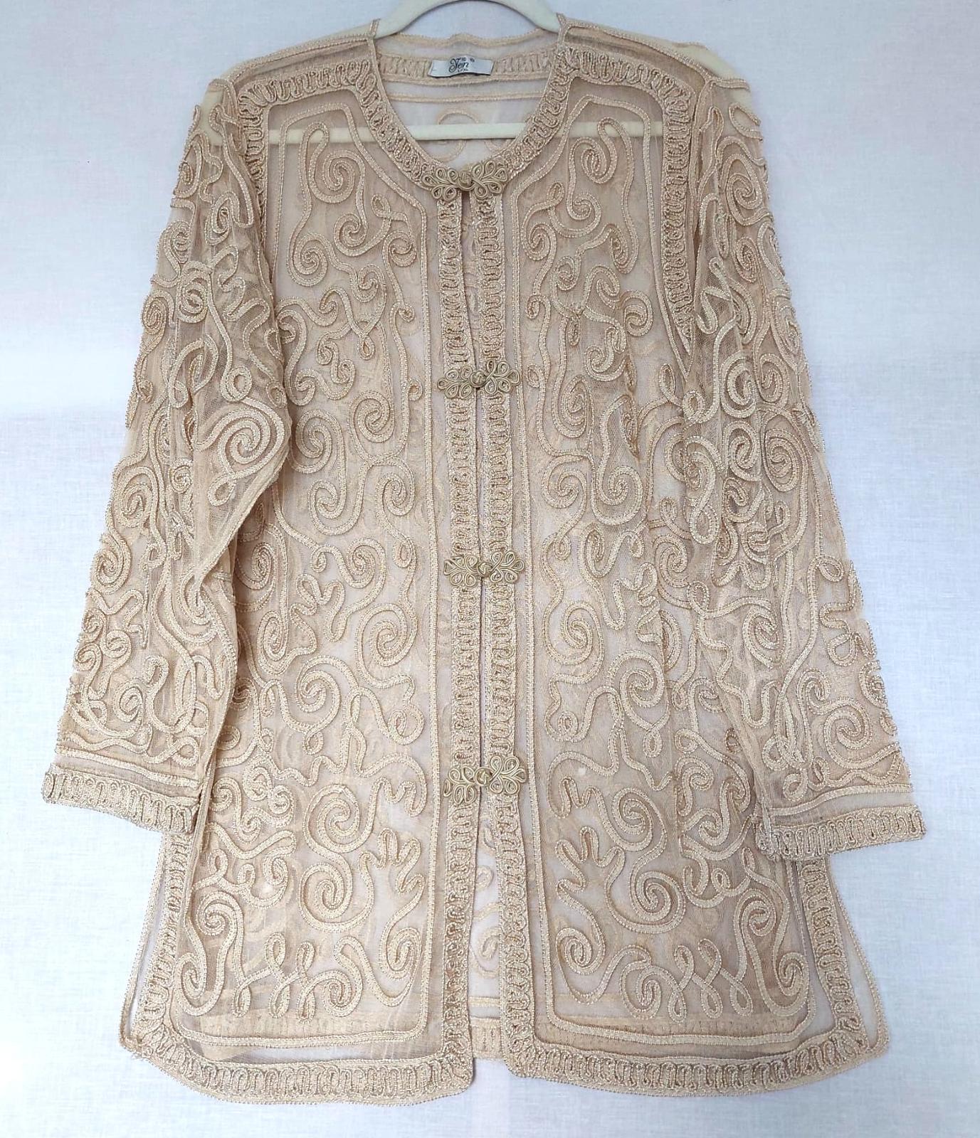 YEN Evening Jacket L/XL Champagne Soutache Embroidery Frog Fastenings BNWOT