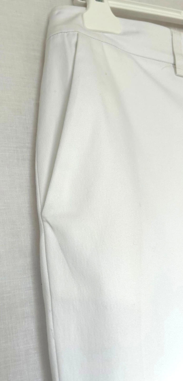 WINSER LONDON Trousers 14 White Cotton Twill Straight Leg Boyfriend Style BNWT