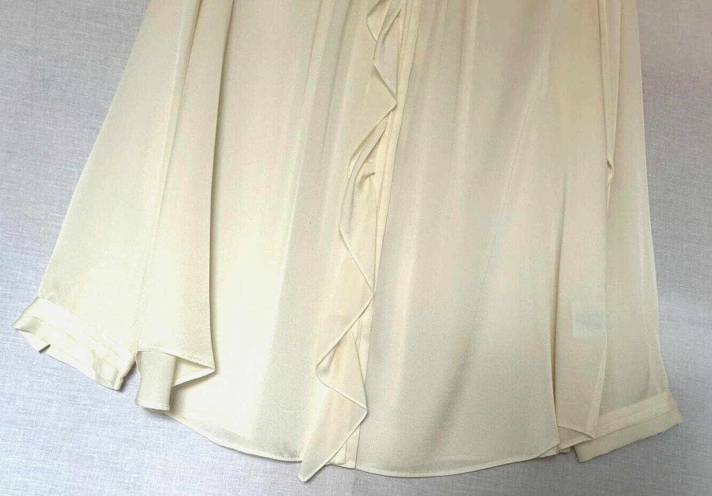 WINSER LONDON Blouse 16 Ivory Silk Ruffle Long Sleeves